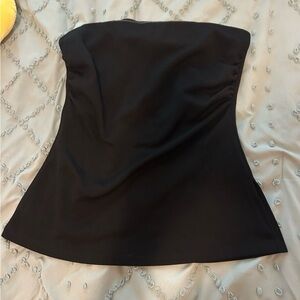 Chic Black Strapless Blouse
